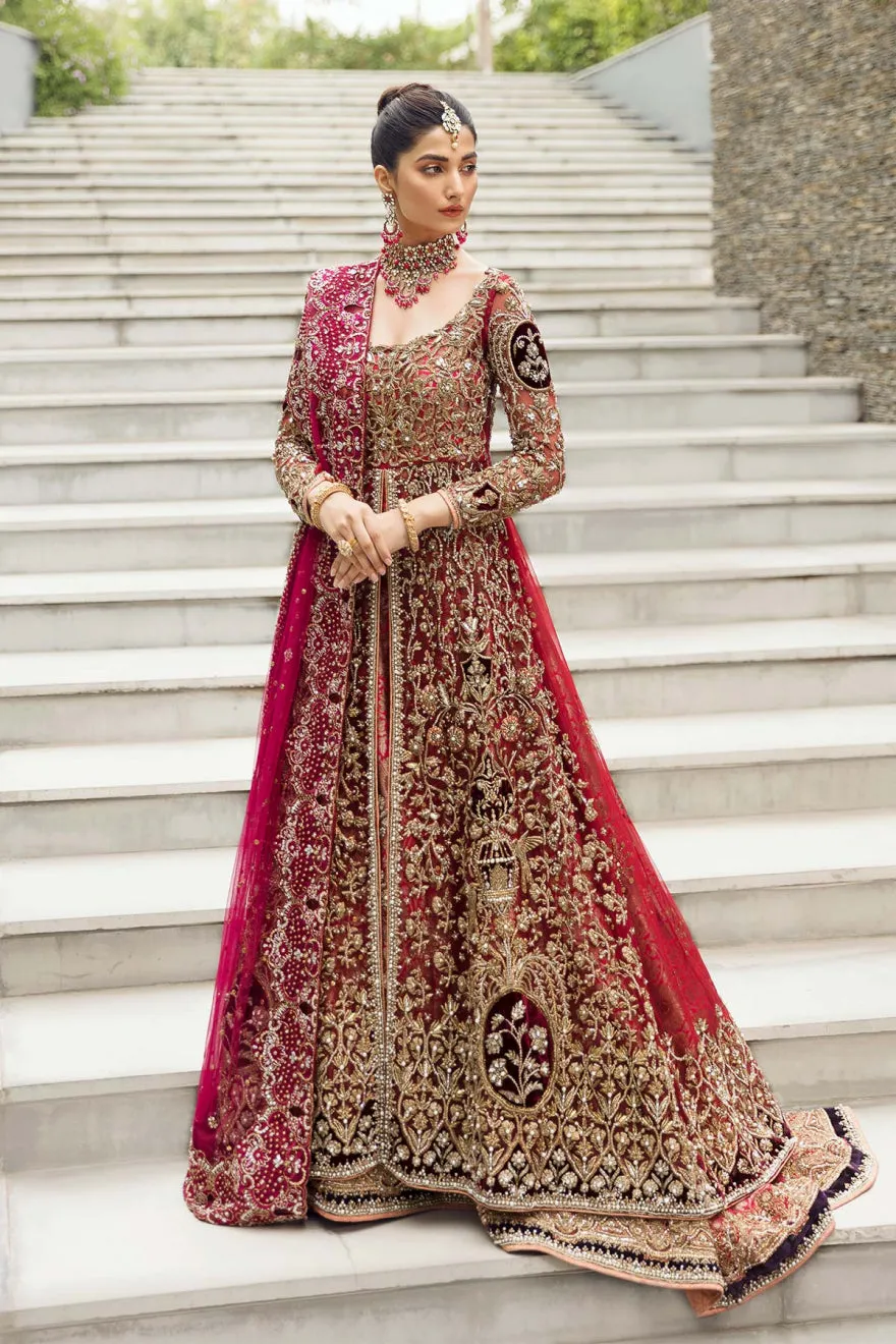 Lehenga Gown Dupatta Style Red Pakistani Bridal Dress
