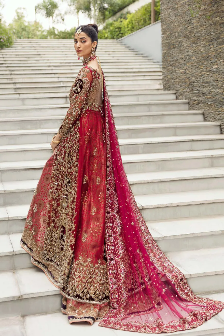 Lehenga Gown Dupatta Style Red Pakistani Bridal Dress