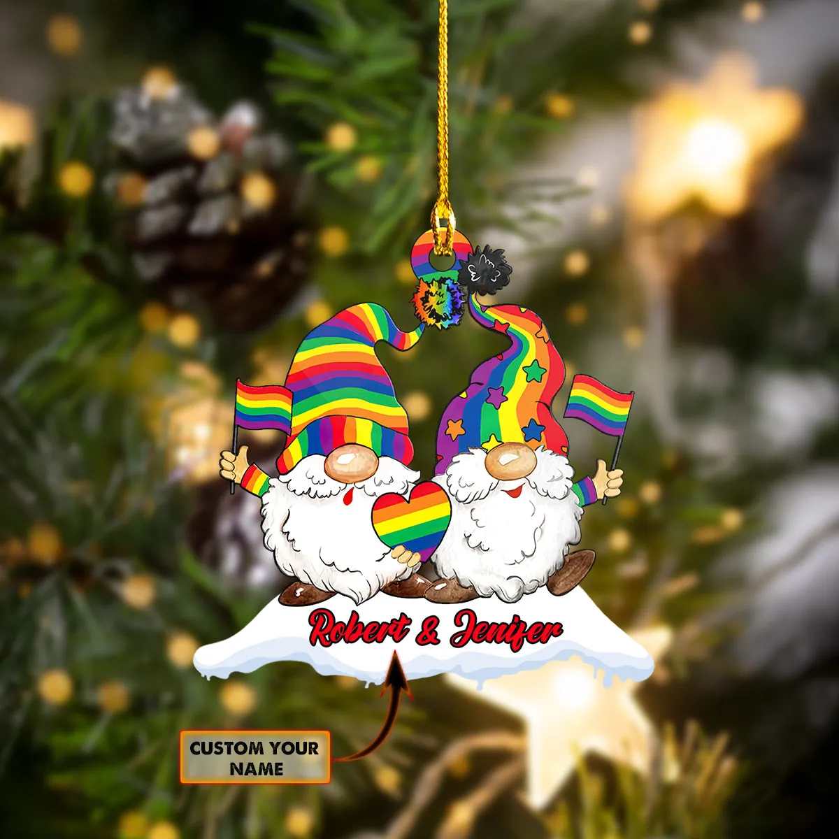 LGBT - Happy Christmas - Custom Shaped Ornament