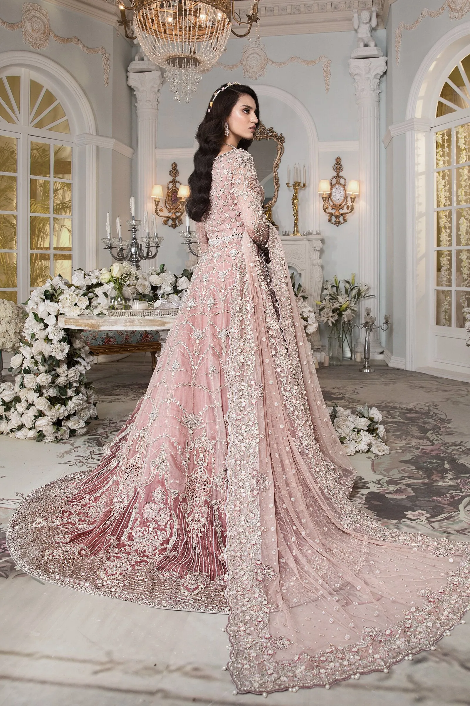 Light Pink Lehenga with Choli and Dupatta Dress #BS705