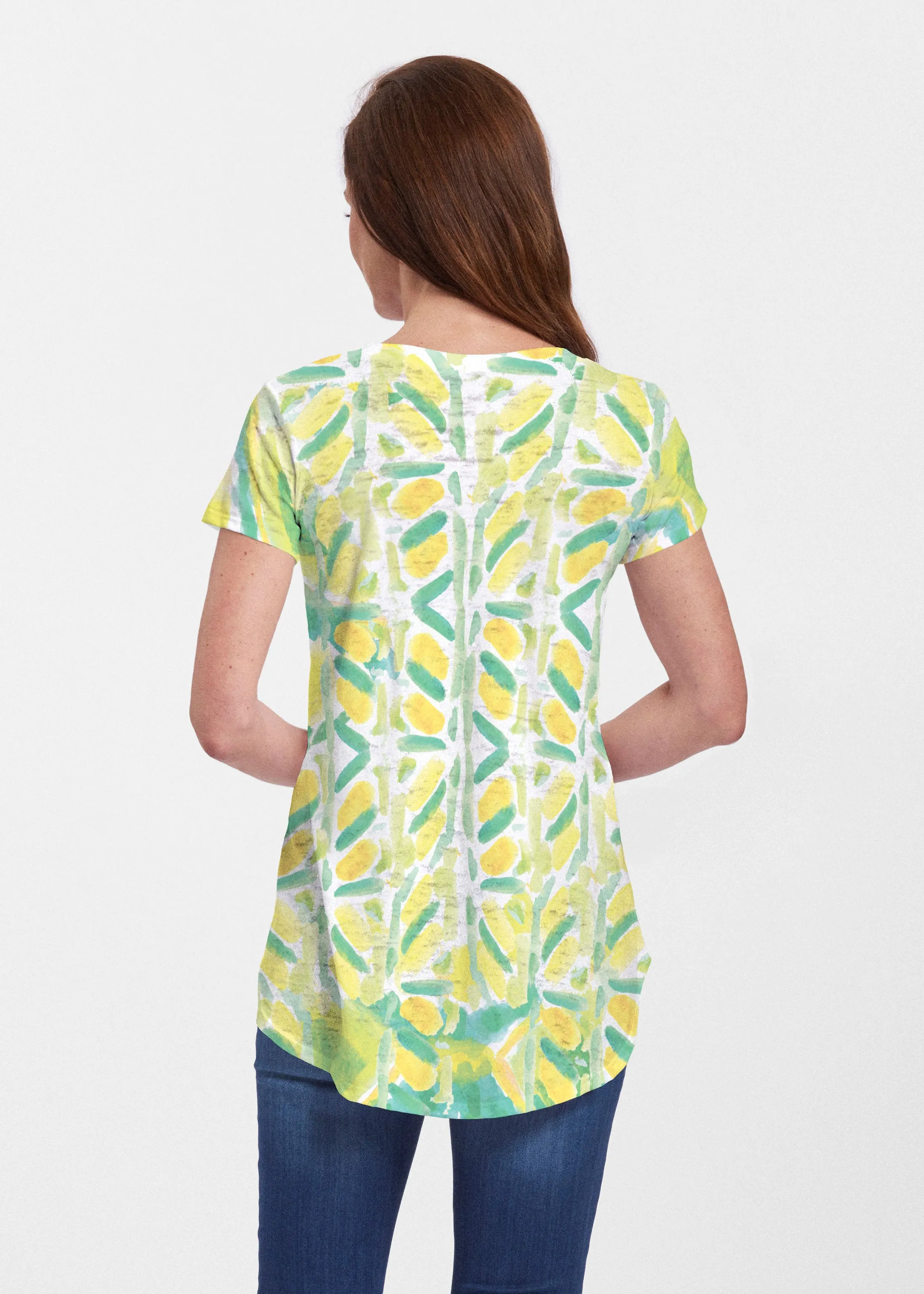 Limeade (17272) ~ Short Sleeve Scoop Neck Flowy Tunic
