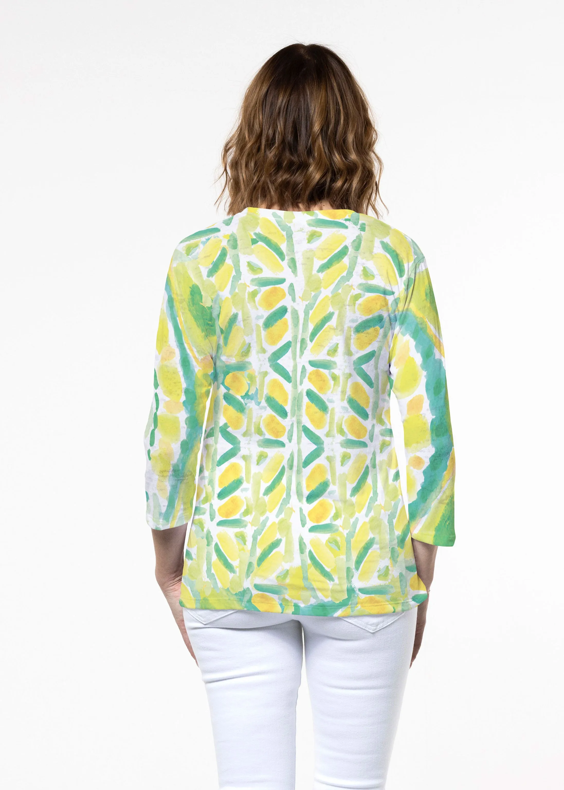 Limeade (17272) ~ Signature 3/4 Sleeve Crew Neck Top