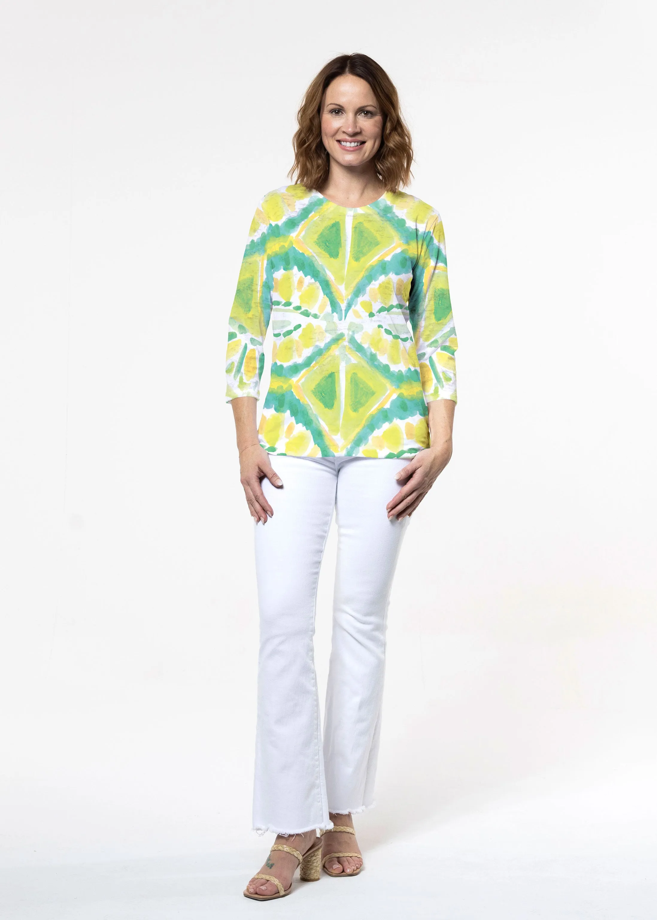 Limeade (17272) ~ Signature 3/4 Sleeve Crew Neck Top