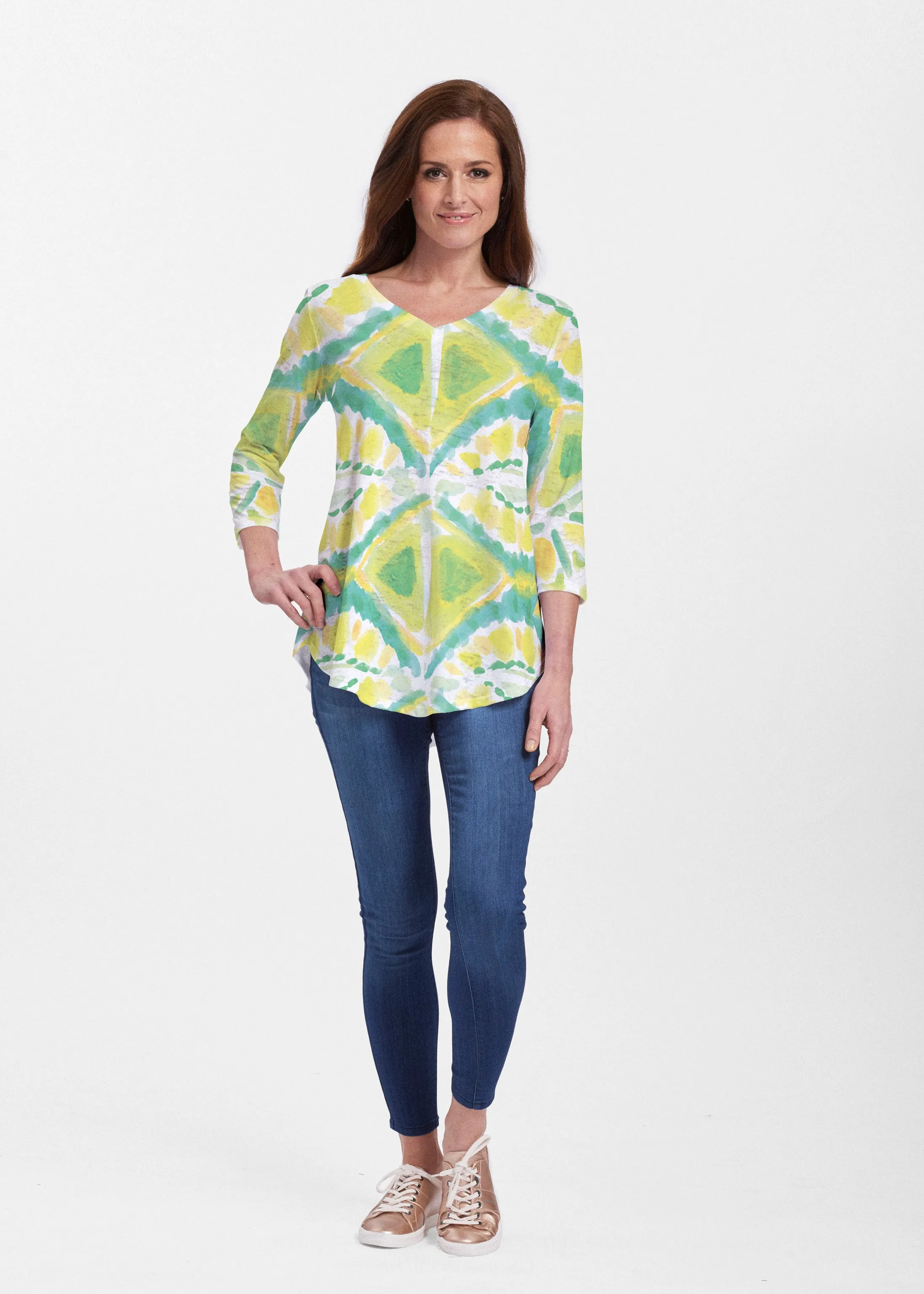 Limeade (17272) ~ V-neck Flowy Tunic