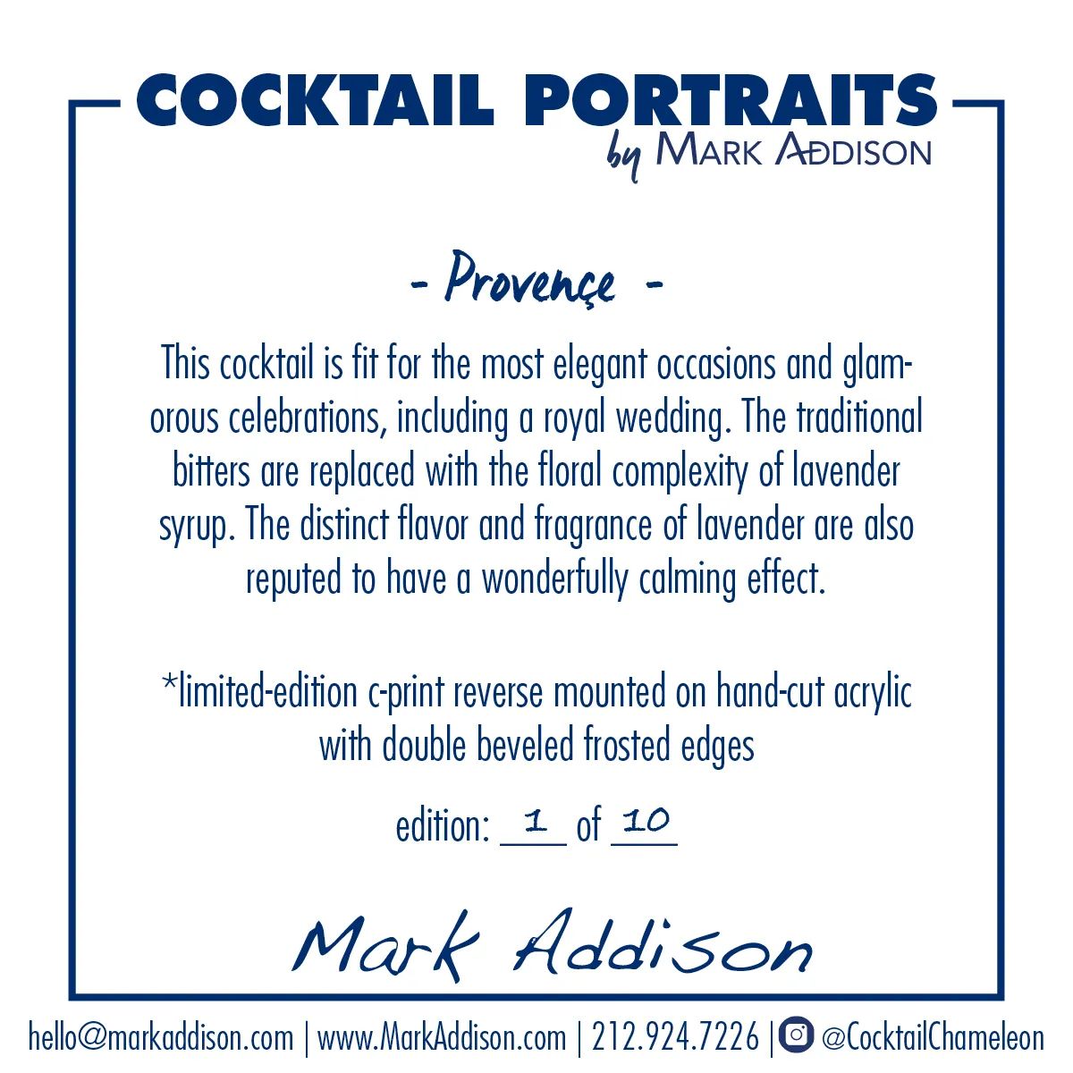 Limited Edition Cocktail Portrait: Provence