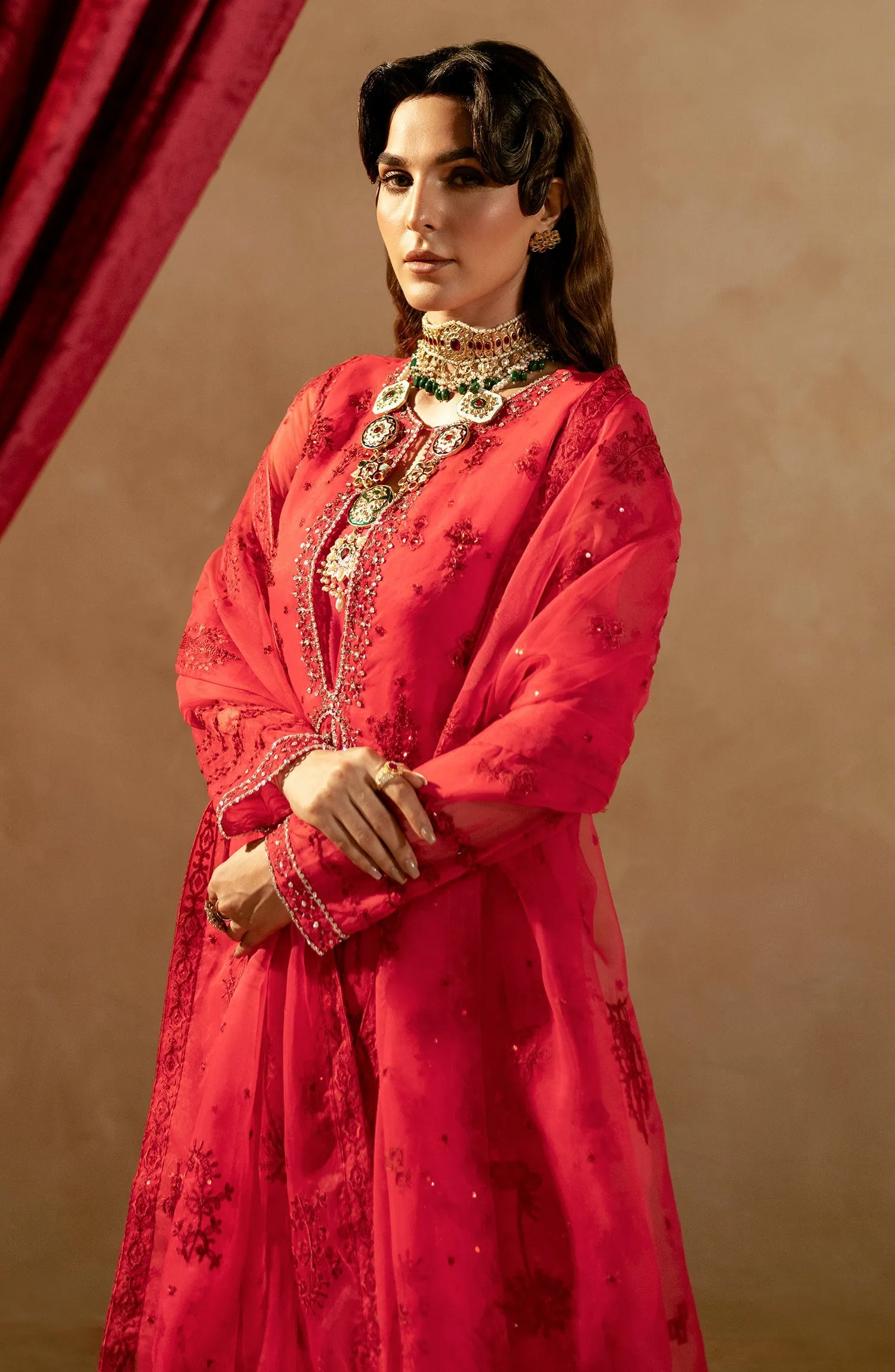 Luxury Shocking Pink Embroidered Pakistani Salwar Kameez Dupatta Suit