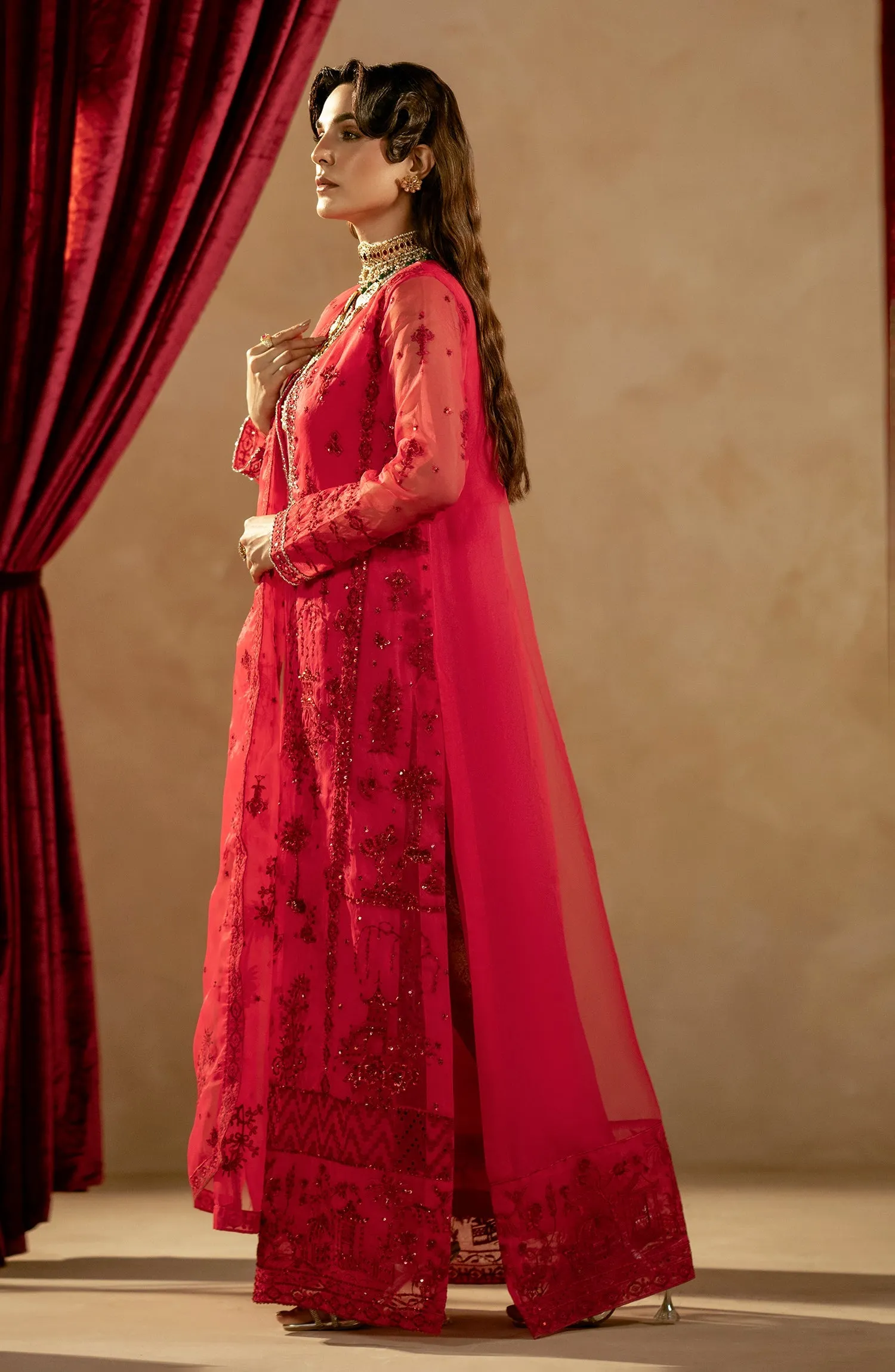 Luxury Shocking Pink Embroidered Pakistani Salwar Kameez Dupatta Suit