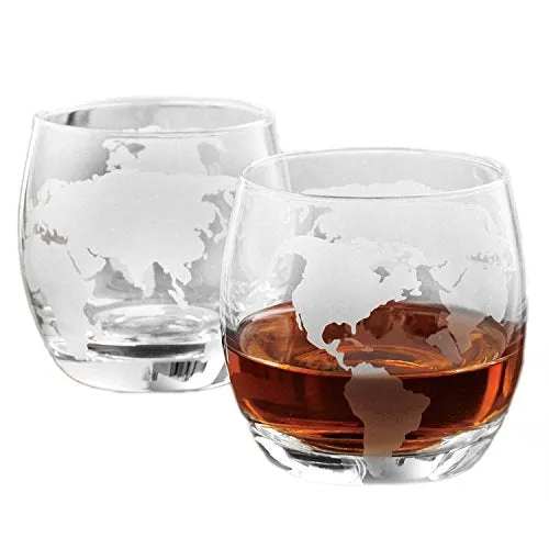 'Magellan' Decanter 40 Oz with Ship inside, Wooden Stand, Bar Funnel, 2 Glasses