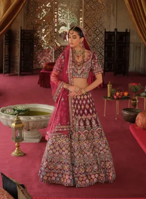 Magenta Lehenga Choli Dupatta Pakistani Bridal Dress