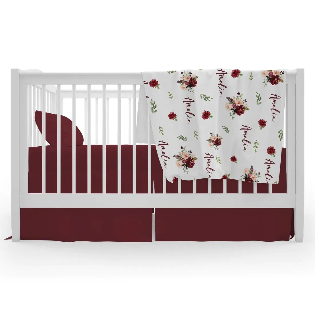 Maroon and Navy Pattern Personalized Baby Blanket