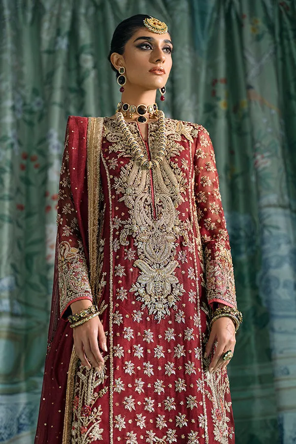 Maroon Kameez Trouser Dupatta Pakistani Wedding Dress