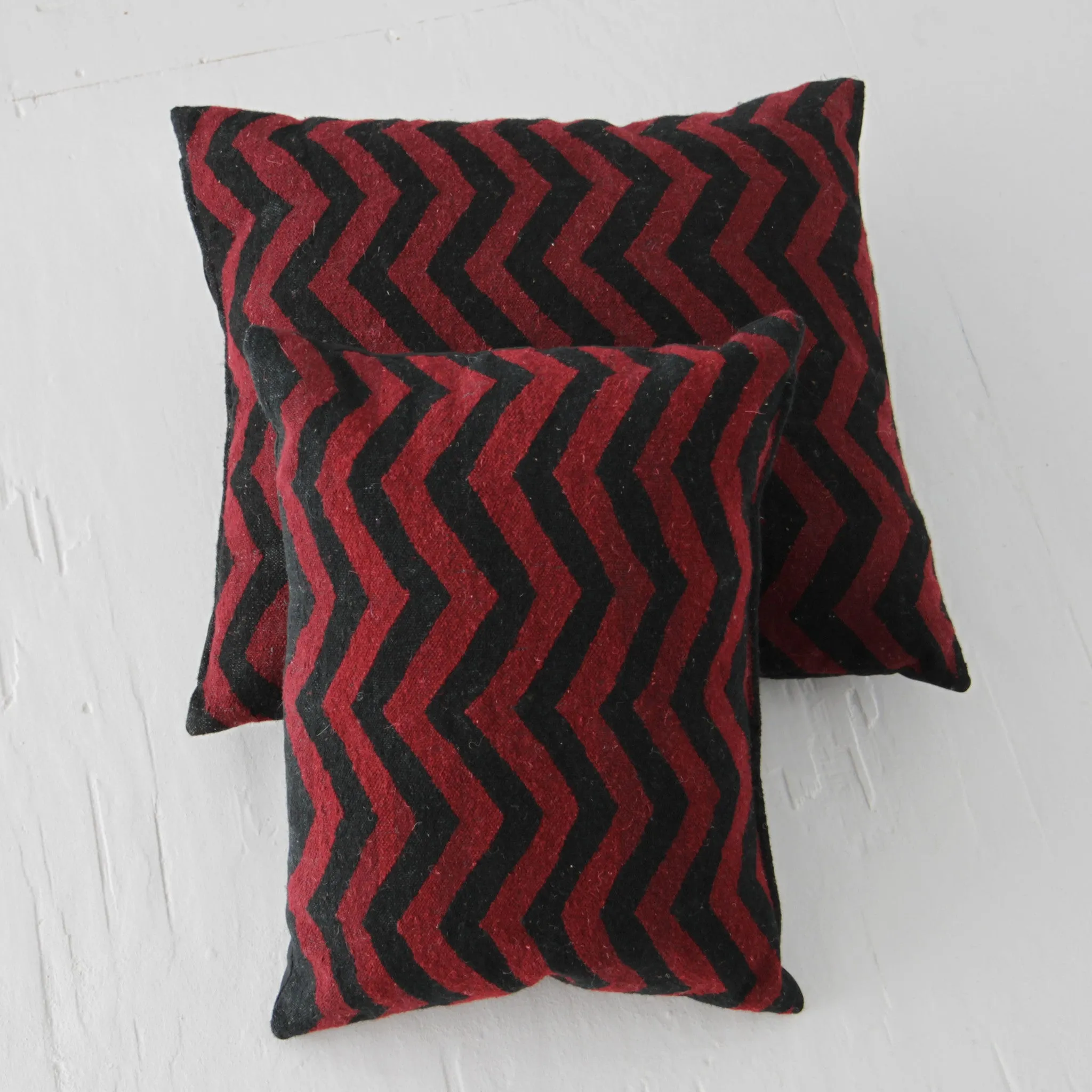 Maroon Moroccan Zig Zag Pillow
