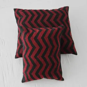 Maroon Moroccan Zig Zag Pillow