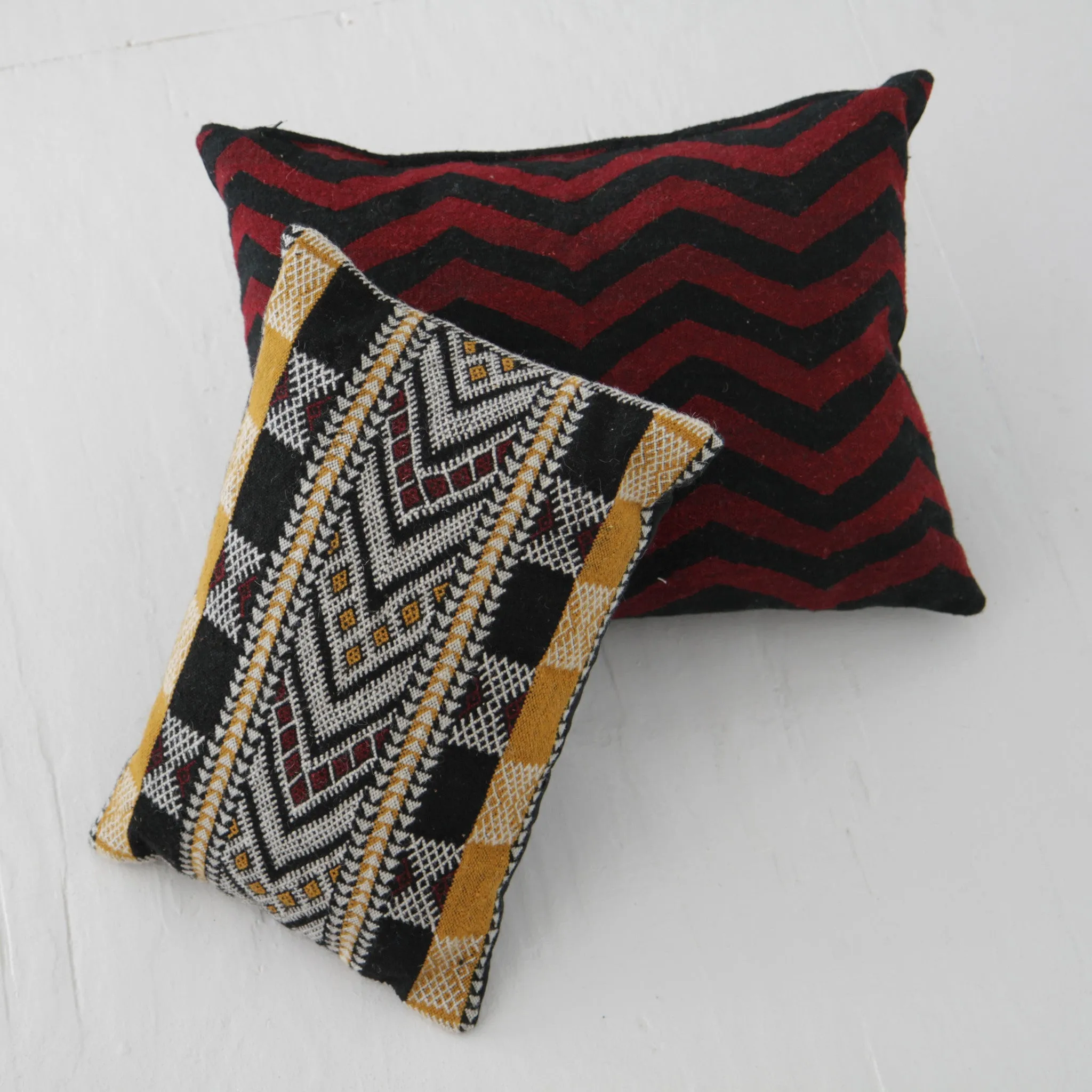Maroon Moroccan Zig Zag Pillow