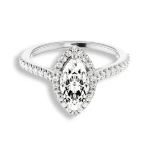 Marquise Cut Diamond Halo Engagement Ring