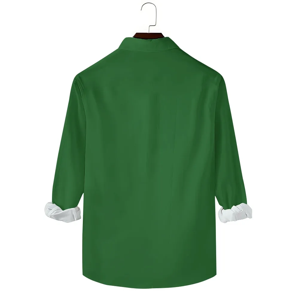 Men's Christmas Creative Design Christmas Father Pattern Long Sleeve Shirts 2412002188