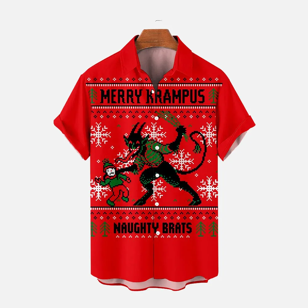 Men's Christmas Creative Pattern Short Sleeve Shirt