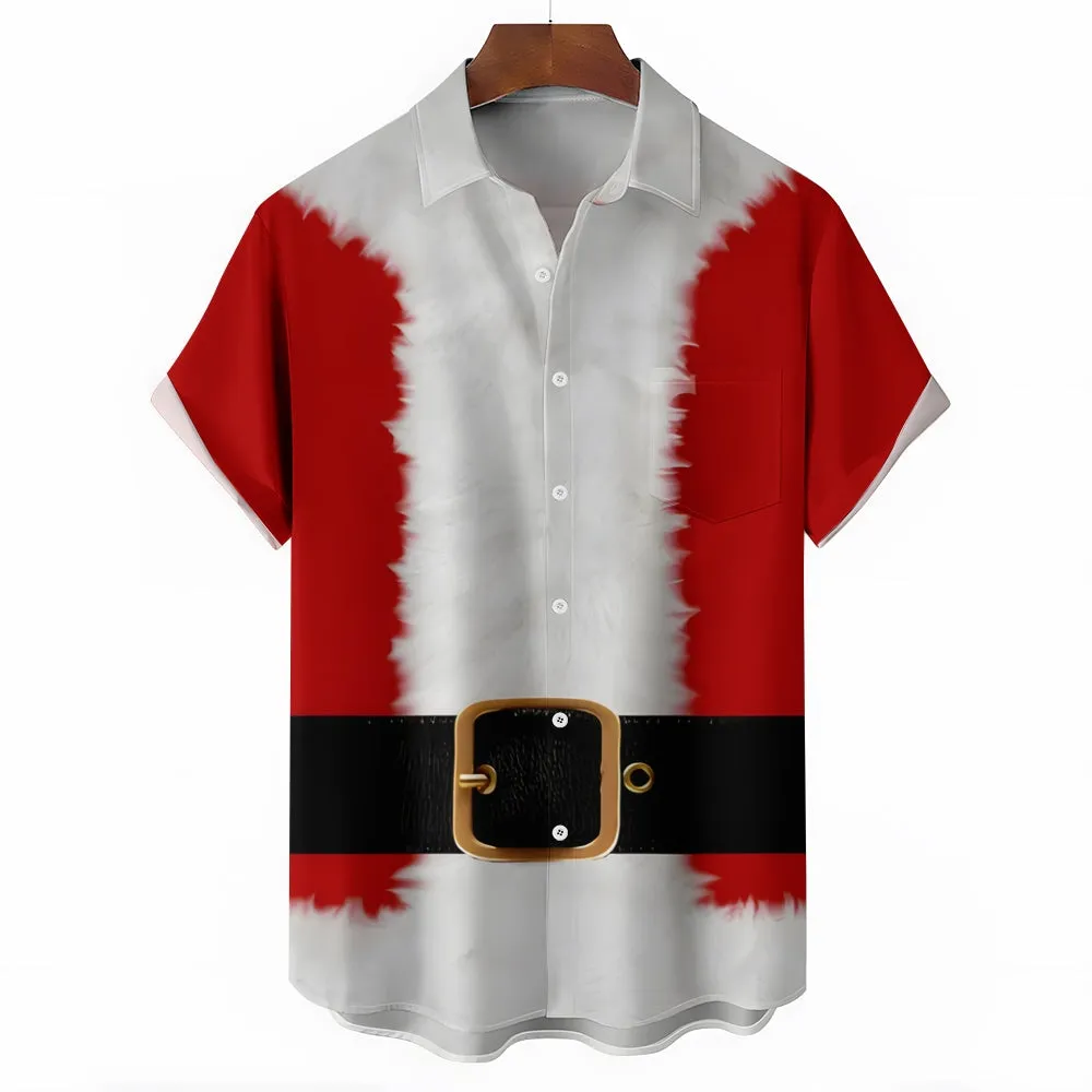 Men's Creative Design Christmas Short-Sleeved Shirt 2411006994