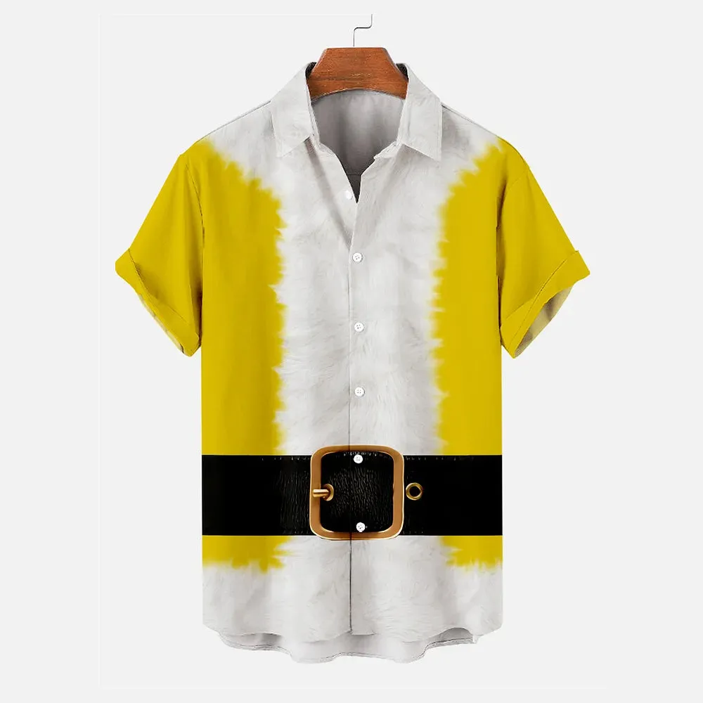 Men's Creative Design Christmas Short-Sleeved Shirt 2411006994