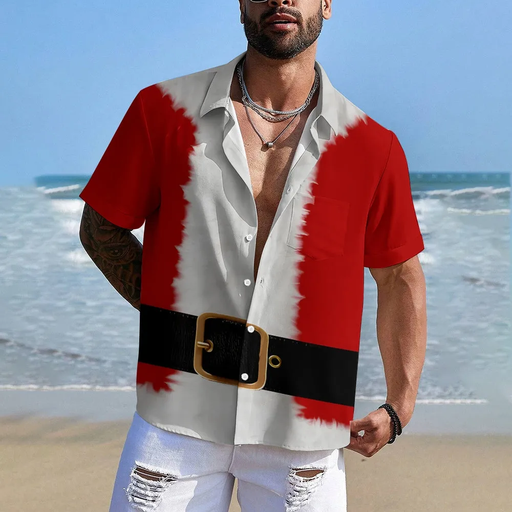Men's Creative Design Christmas Short-Sleeved Shirt 2411006994