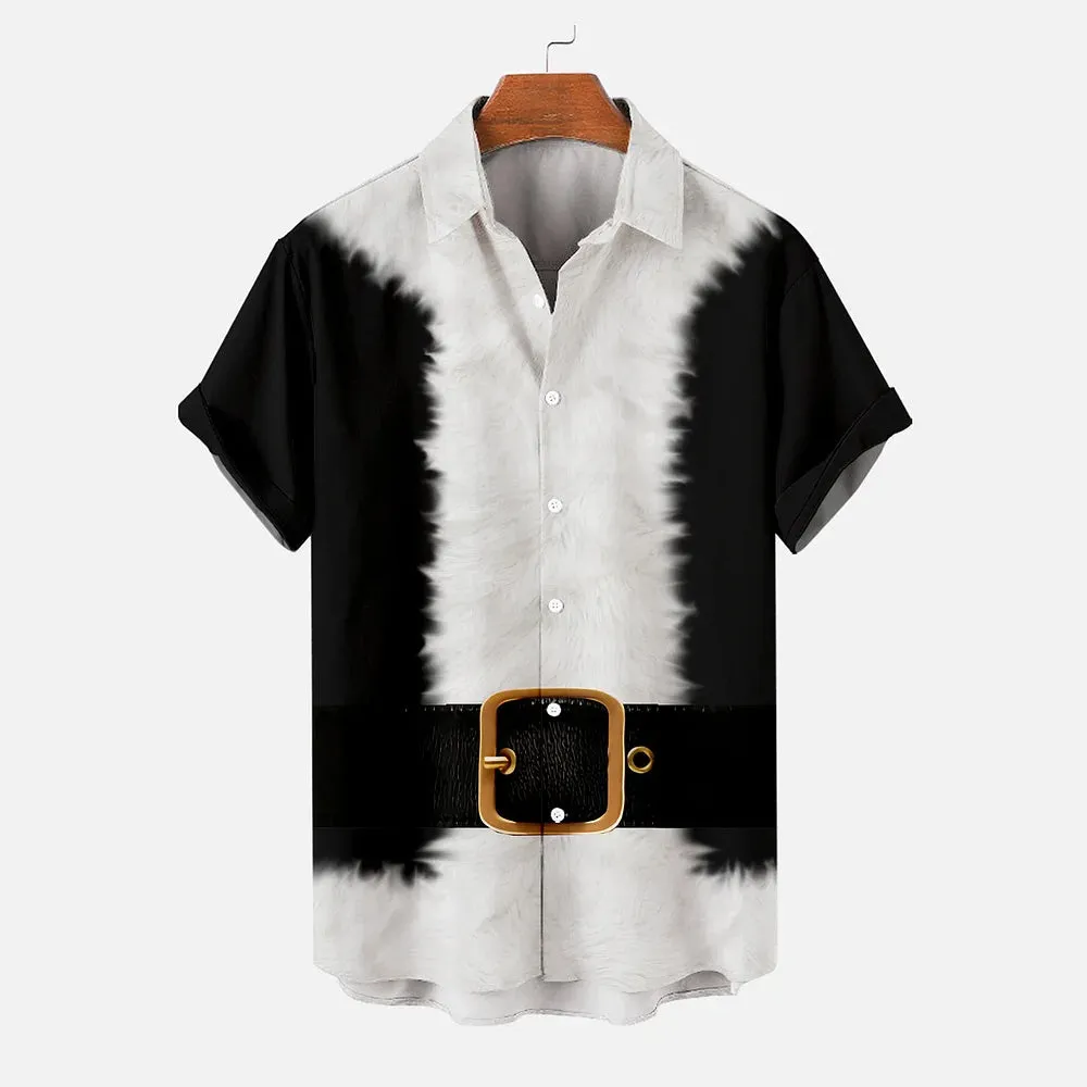 Men's Creative Design Christmas Short-Sleeved Shirt 2411006994