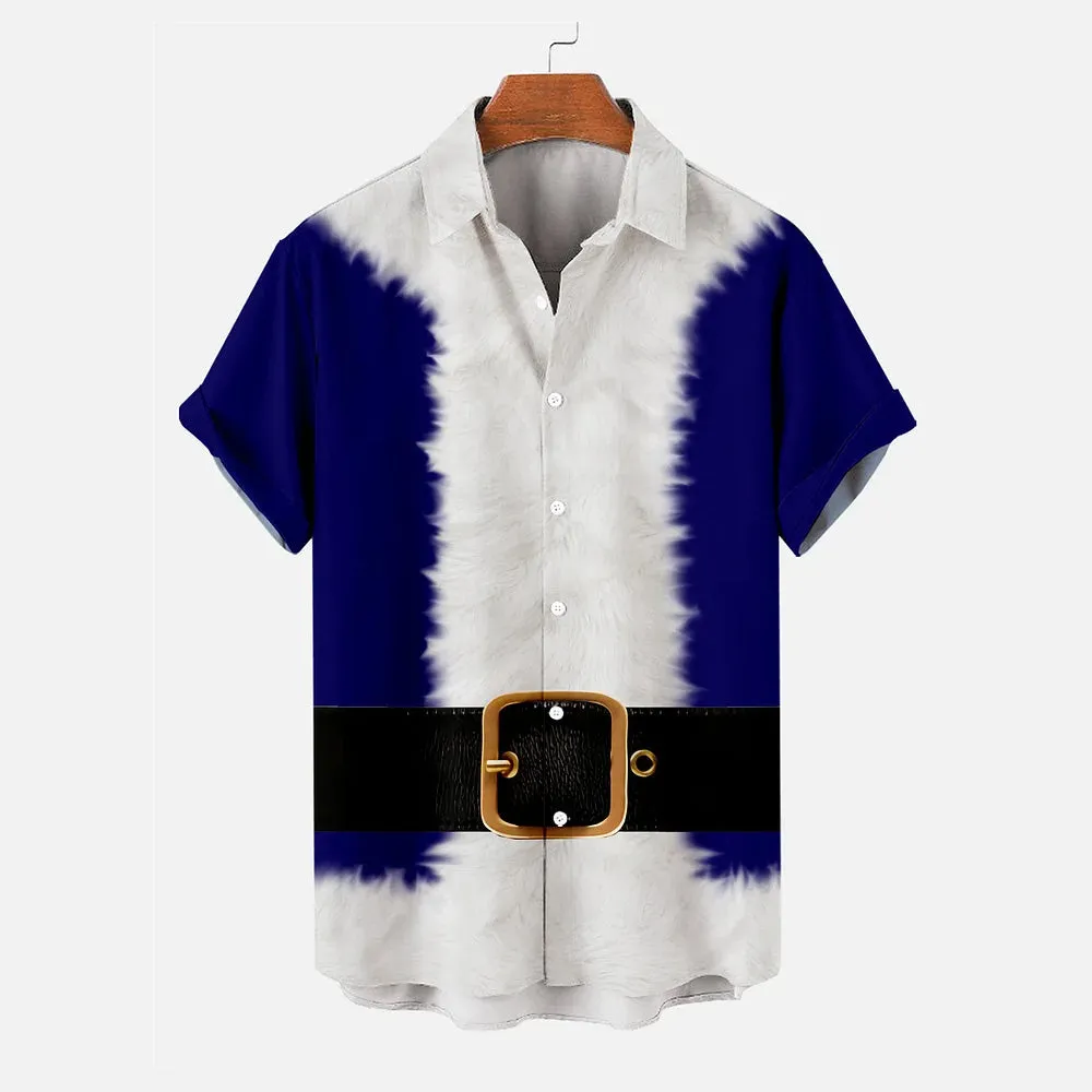 Men's Creative Design Christmas Short-Sleeved Shirt 2411006994