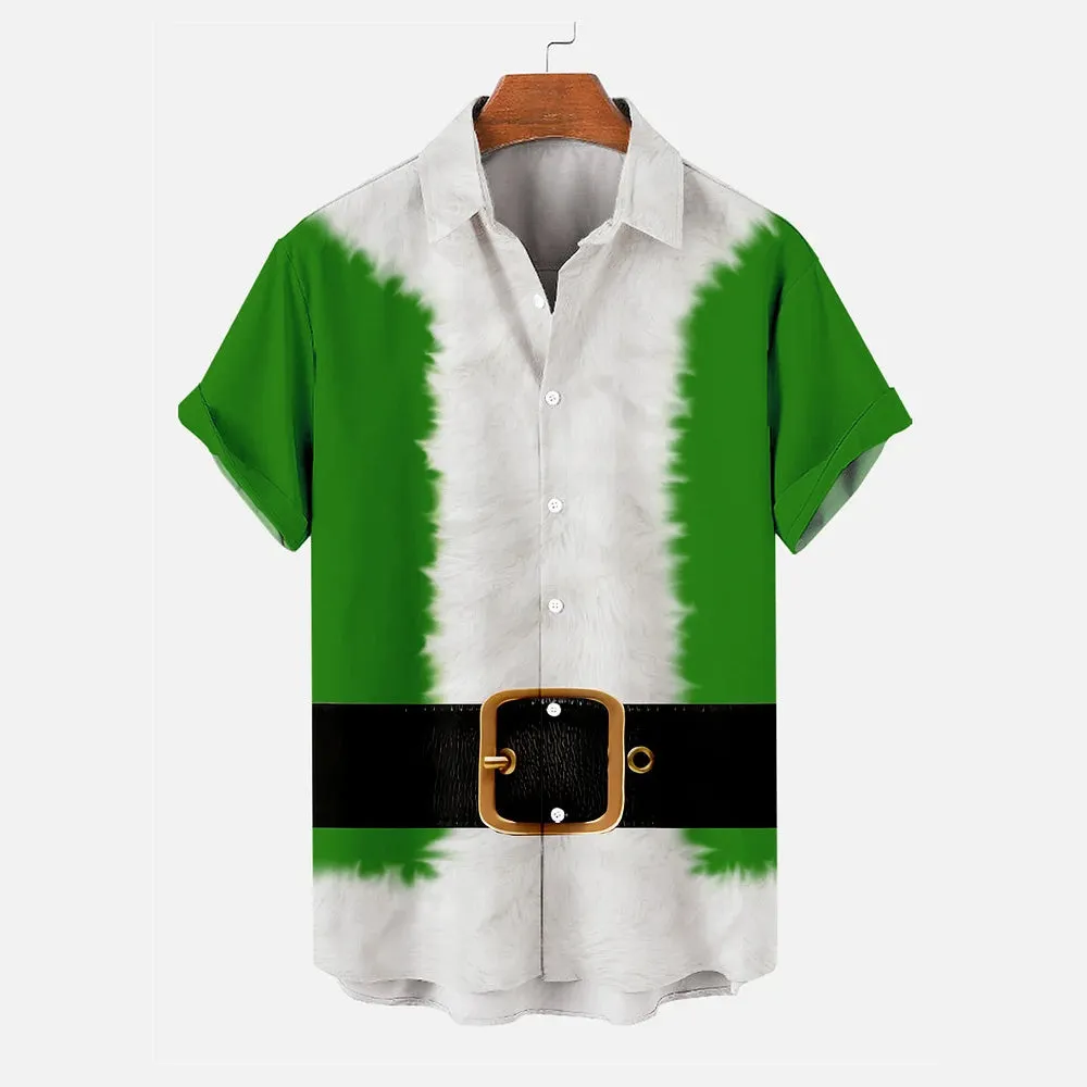 Men's Creative Design Christmas Short-Sleeved Shirt 2411006994