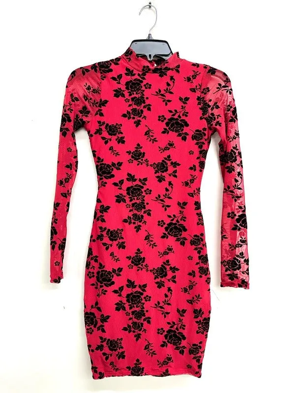 Mesh Floral Burnout Dress