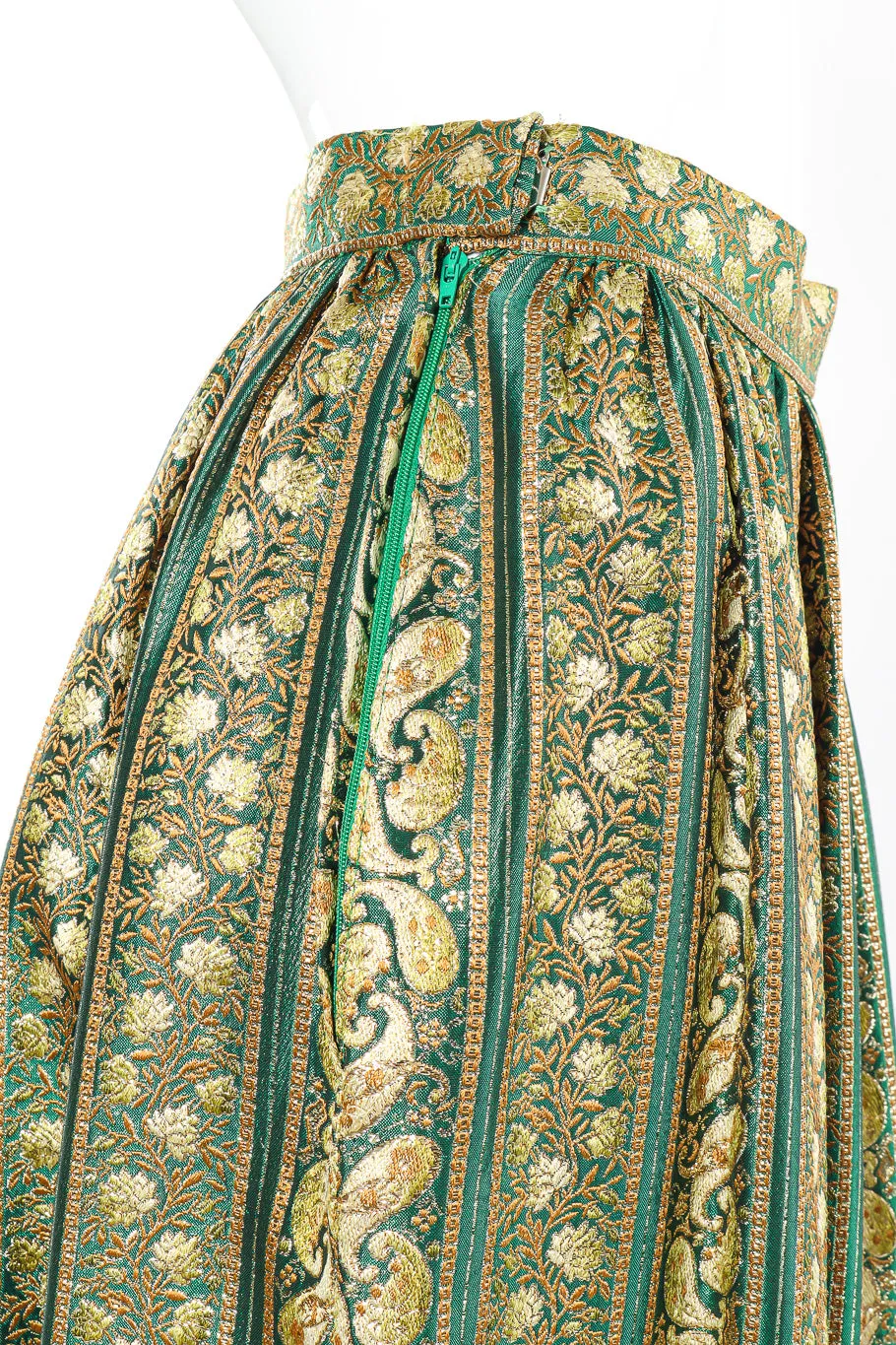 Metallic Paisley Brocade Skirt