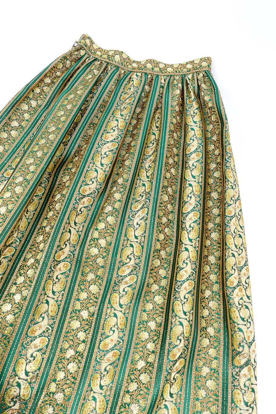 Metallic Paisley Brocade Skirt