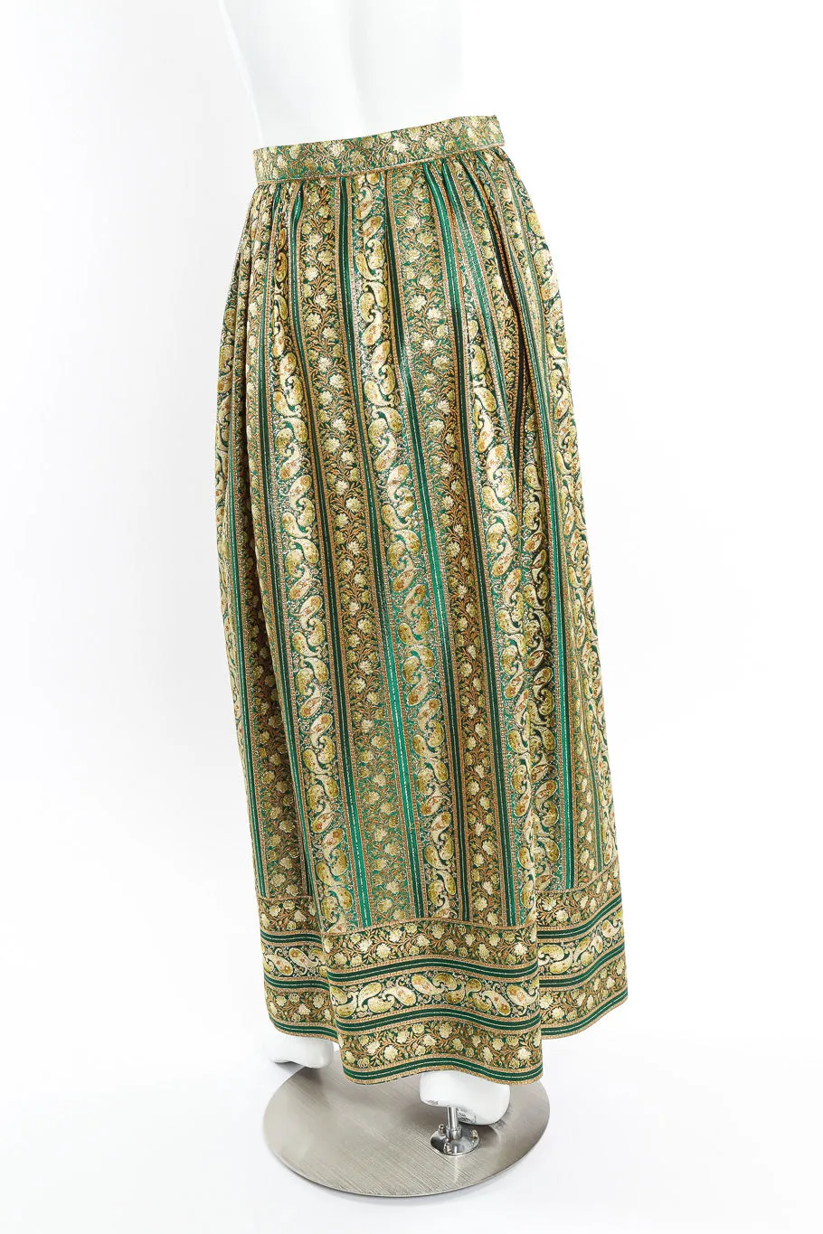 Metallic Paisley Brocade Skirt