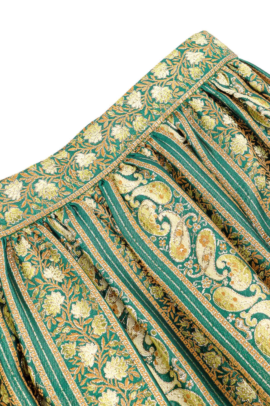 Metallic Paisley Brocade Skirt