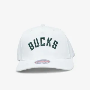 Milwaukee Bucks Script Vintage White Classic Redline Snapback