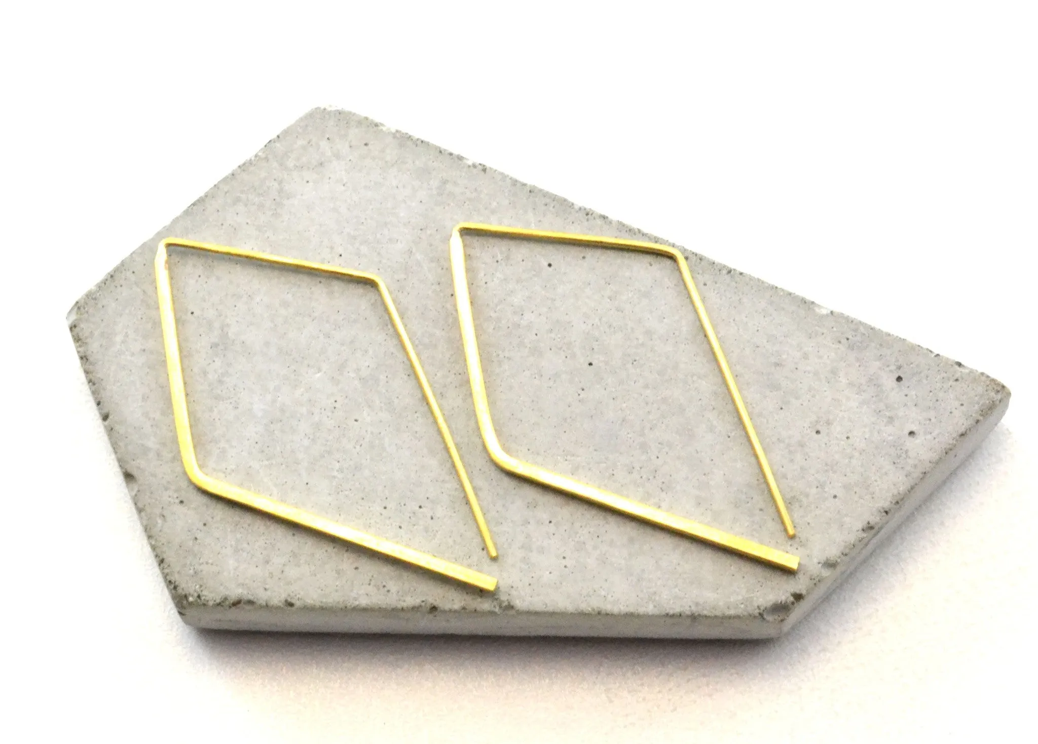 MINIMALIST ANGLED Earrings | Brass