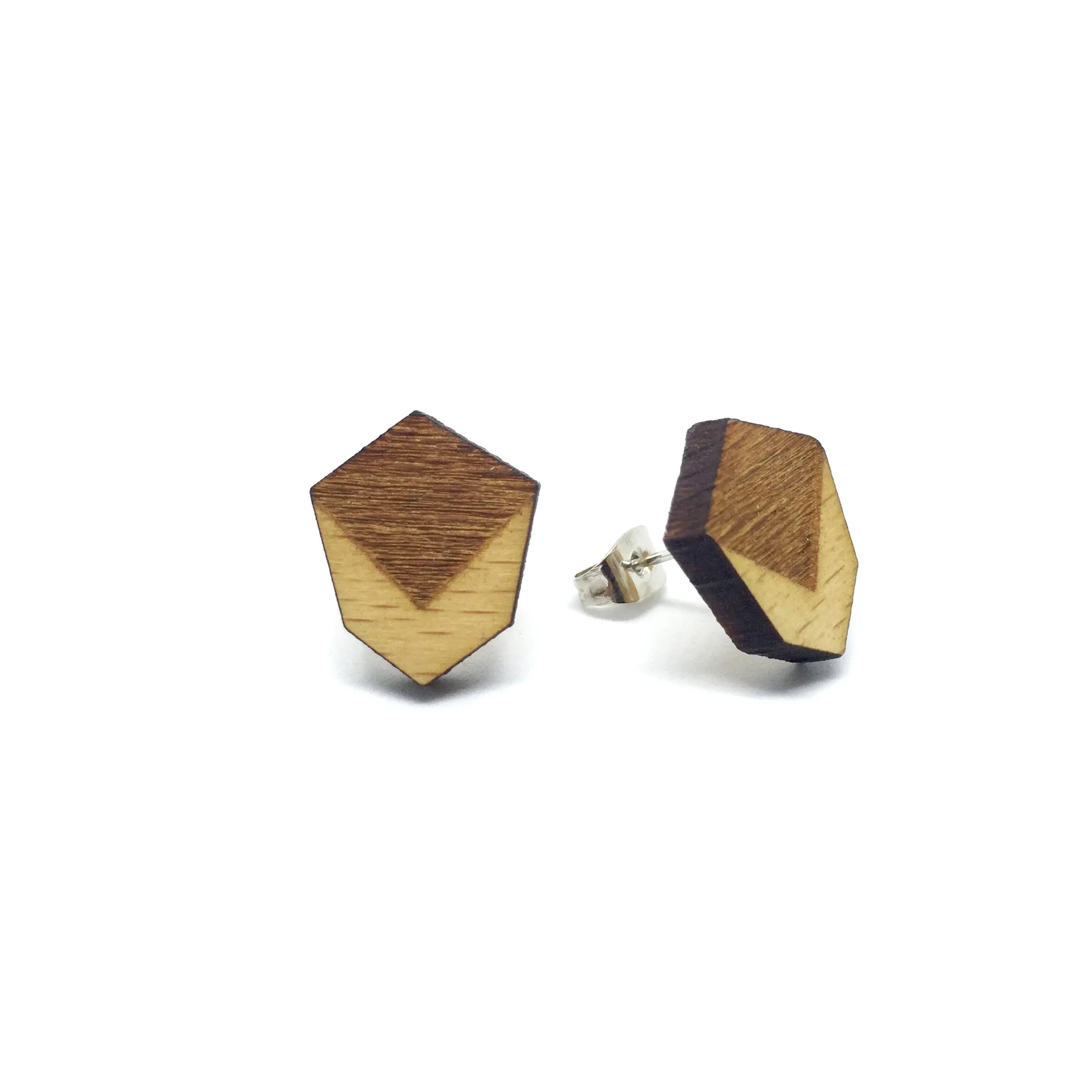 Minimalist Geometric Laser Cut Wood Earrings - LM