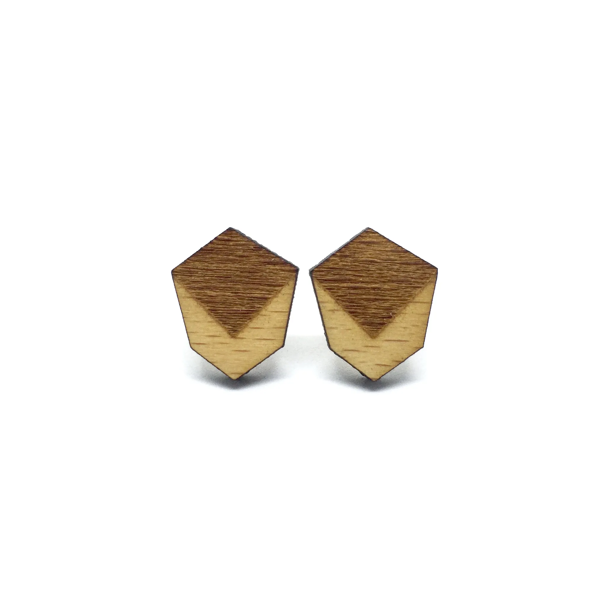 Minimalist Geometric Laser Cut Wood Earrings - LM