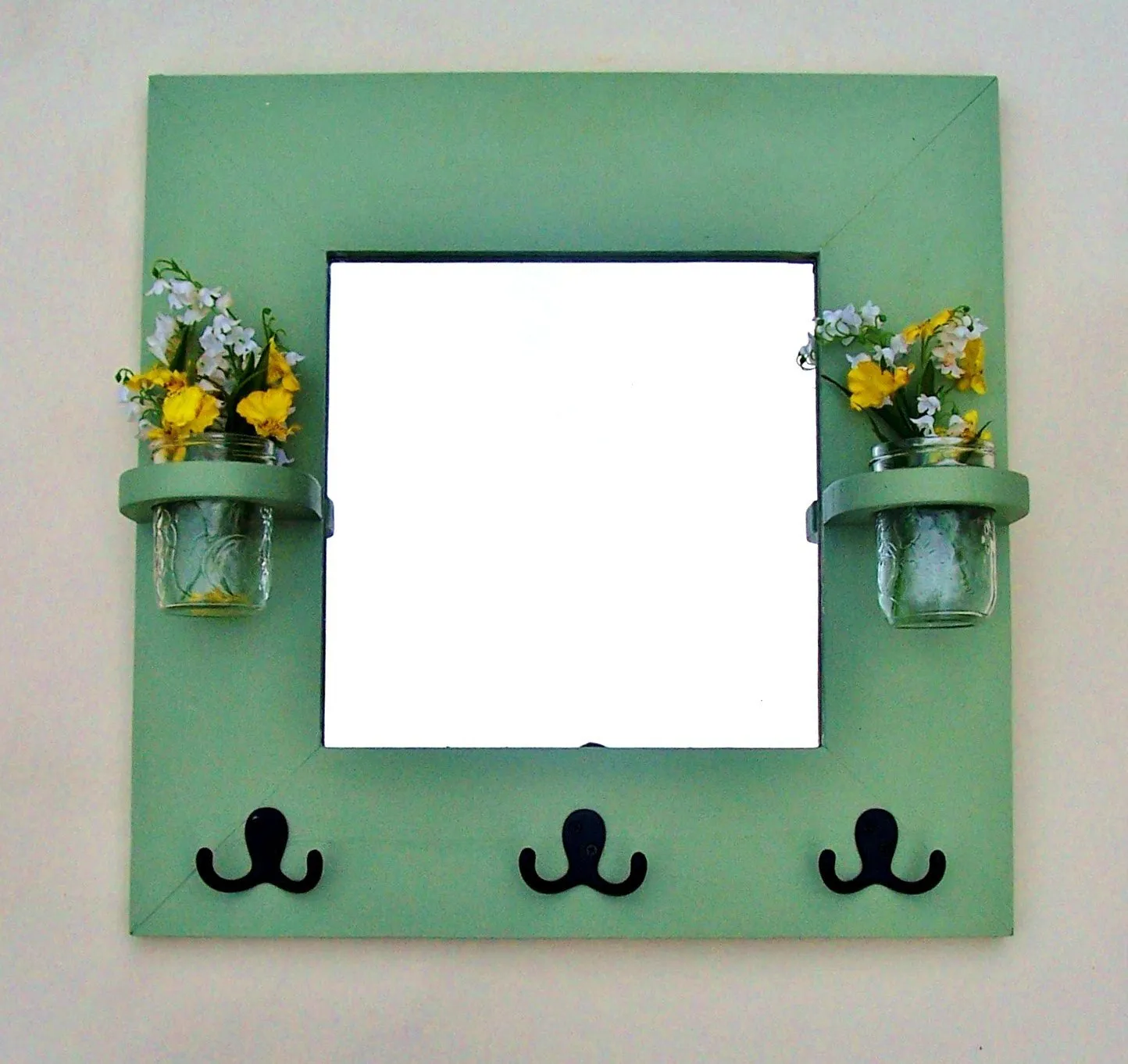 Mirror - Coat Rack - Key Rack - Jar Vases - 20" x 20"