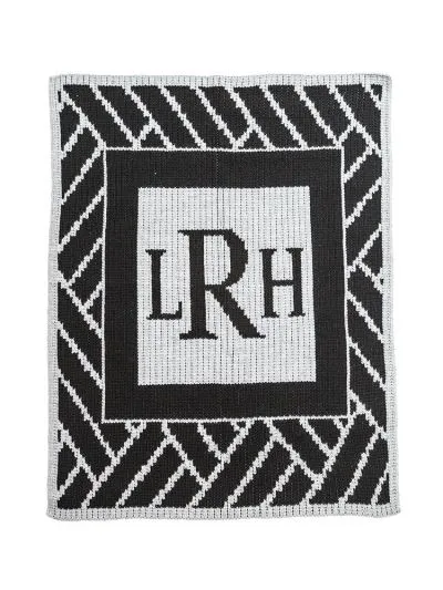 MODERN MONOGRAM STROLLER BLANKET