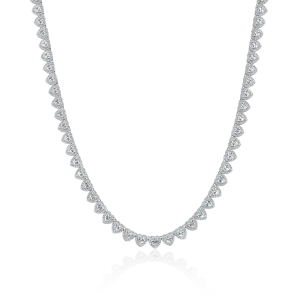Moissanite Heart Shaped Cut Clustered Tennis Chain - 7mm