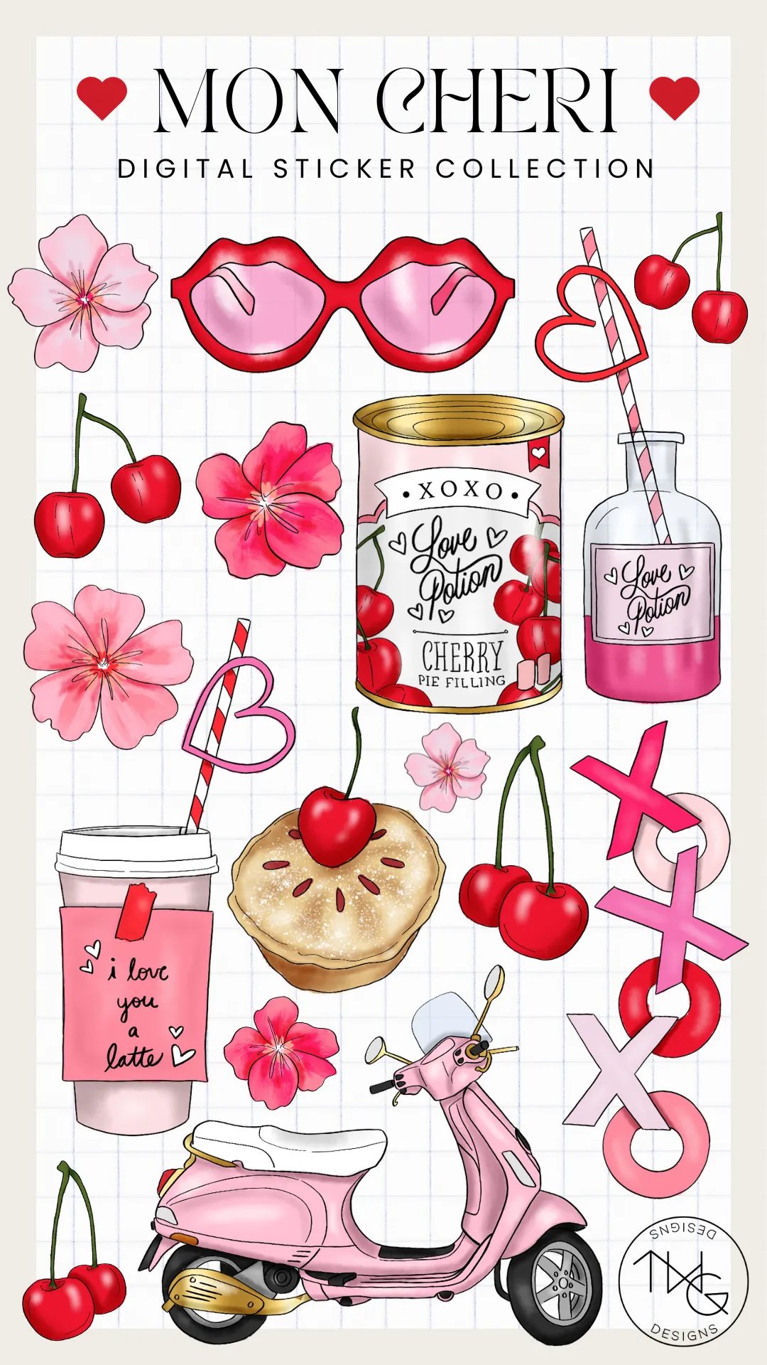 Mon Cheri Clipart   Pattern Bundle