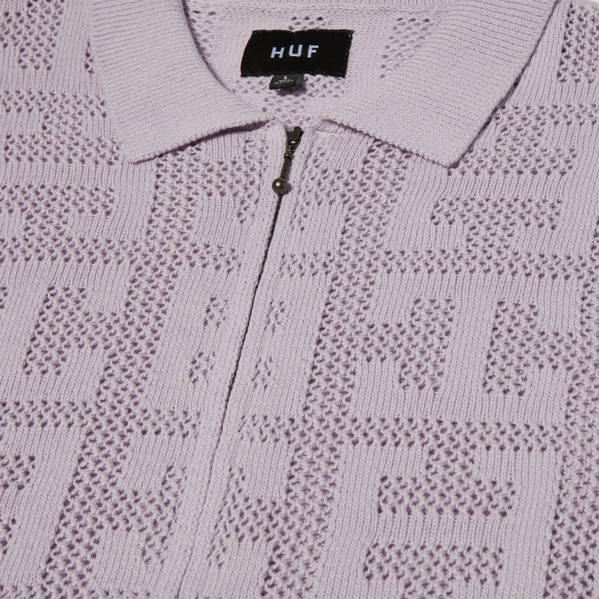 Monogram Jacquard Zip Sweater (Lavender)