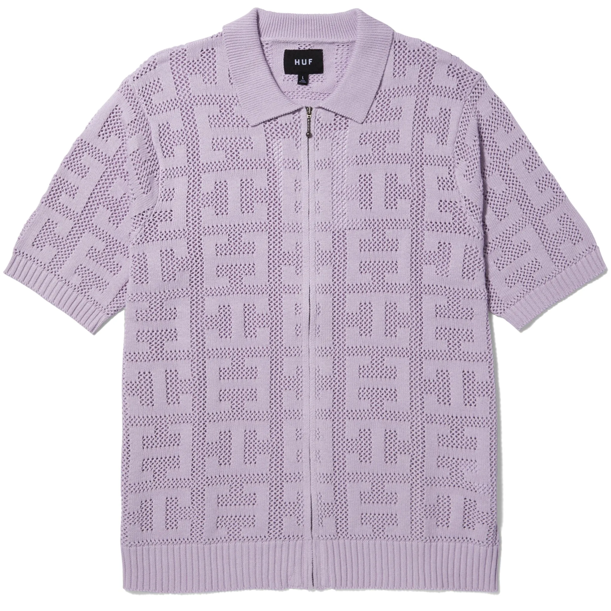 Monogram Jacquard Zip Sweater (Lavender)