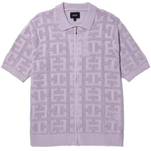 Monogram Jacquard Zip Sweater (Lavender)
