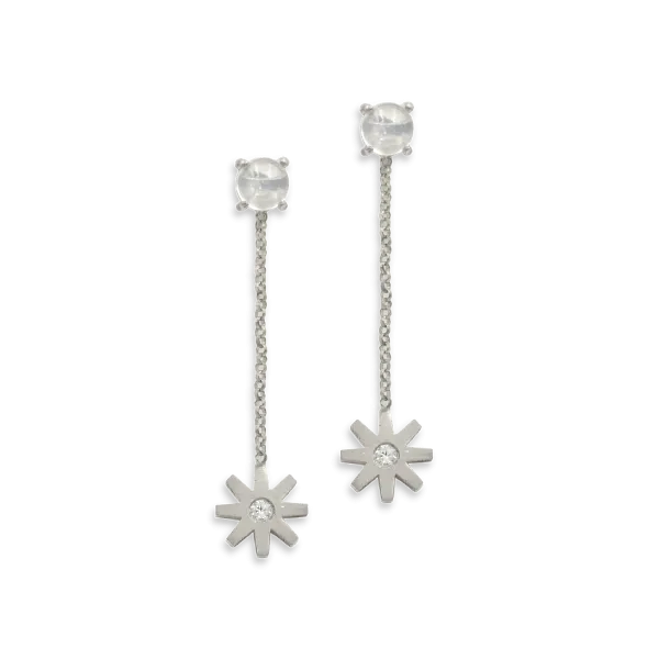 Moonstone & Rowels Drop Earrings