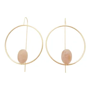 Morganite circle earrings