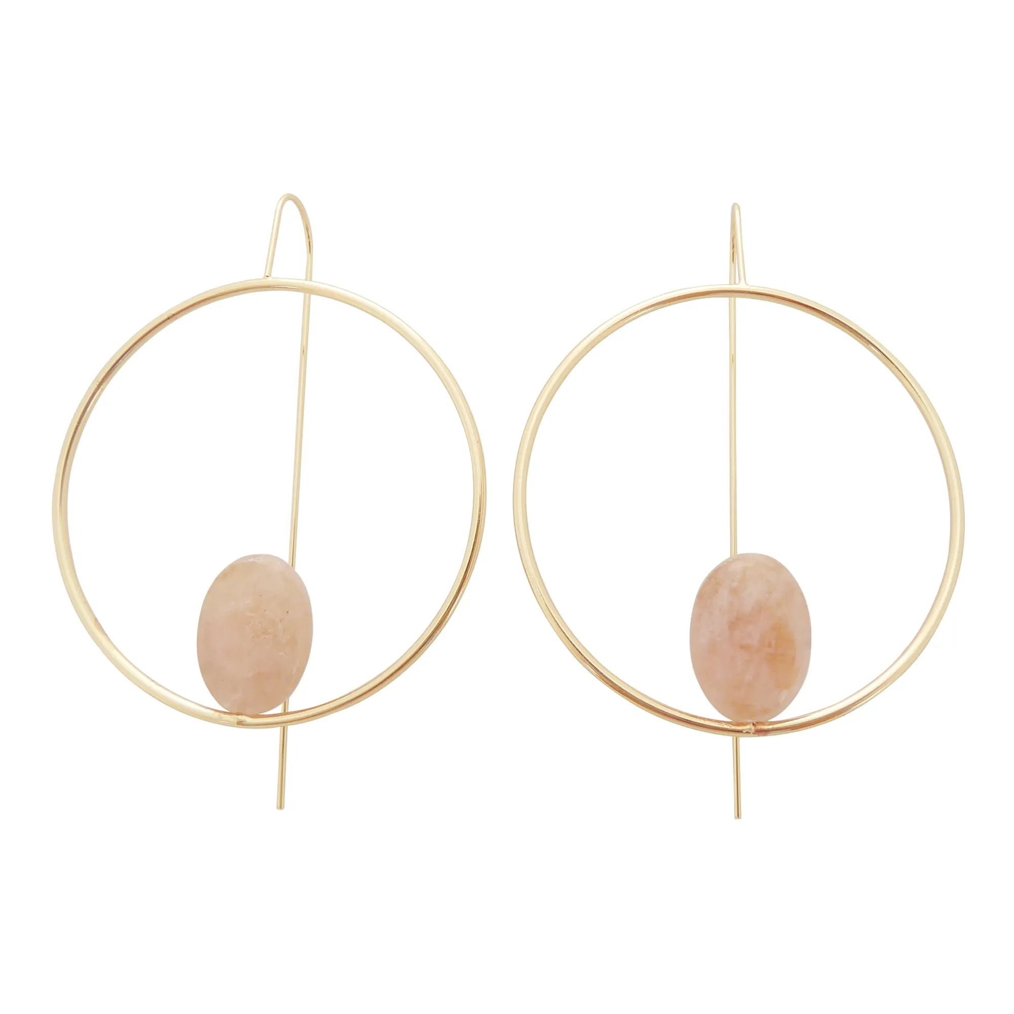 Morganite circle earrings