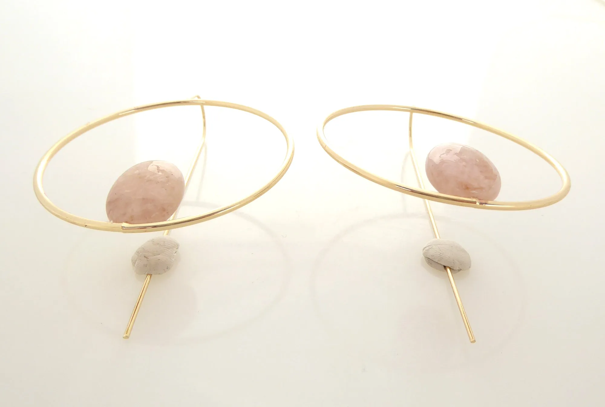 Morganite circle earrings