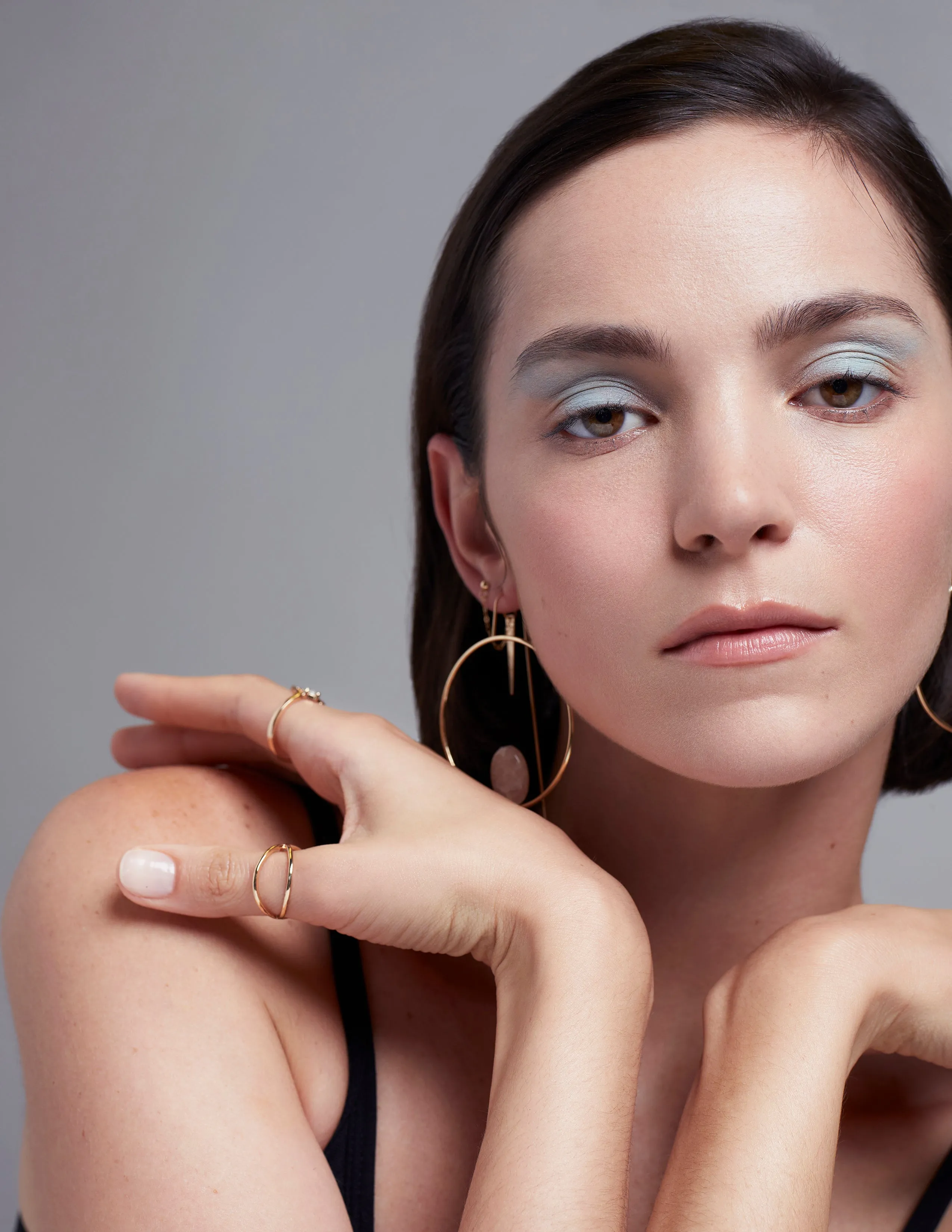 Morganite circle earrings