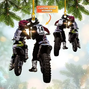 Motorcross - Couple - Custom Shaped Ornament