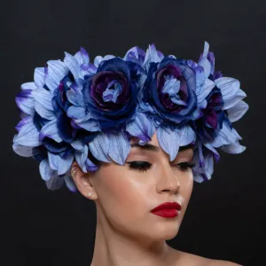 NA1416-Ladies Satin Flowers Fascinator